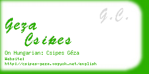 geza csipes business card