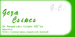 geza csipes business card